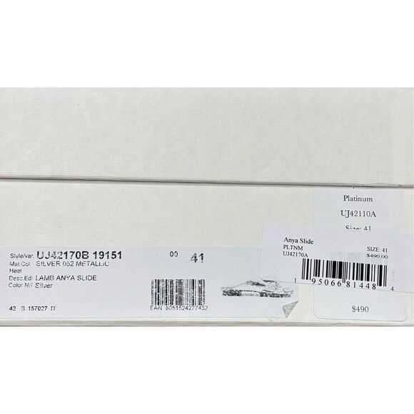 ULLA JOHNSON Anya Slide Shoes in Silver NWB Size 41 - Picture 9 of 9